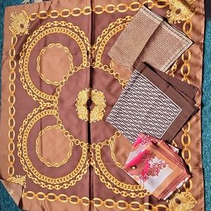 Brown silk scarves